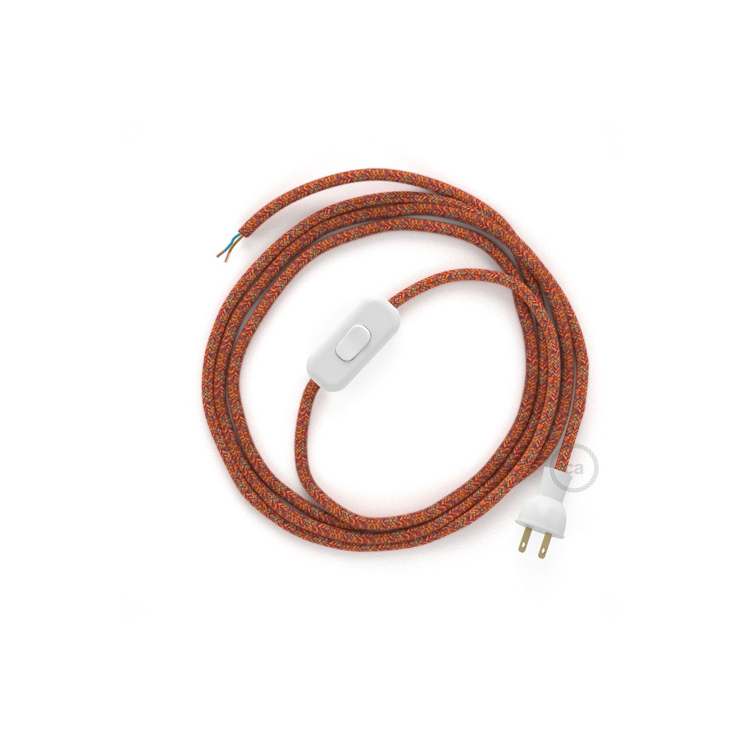 Cableado para lámpara de mesa, cable RX07 Algodón Indian Summer 1,8 m. Elige el color de la clavija y del interruptor!