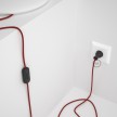 Cableado para lámpara de mesa, cable RT94 Rayón Red Devil 1,8 m. Elige el color de la clavija y del interruptor!