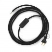 Cableado para lámpara de mesa, cable RL04 Rayón Brillante Negro 1,8 m. Elige el color de la clavija y del interruptor!