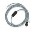 Cableado para lámpara de mesa, cable RT14 Rayón Stracciatella 1,8 m. Elige el color de la clavija y del interruptor!