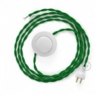 Cableado para lámpara de piso, cable TM06 Rayón Verde 3 m. Elige tu el color de la clavija y del interruptor!