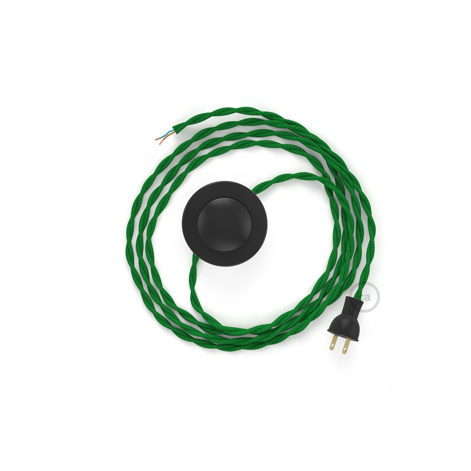 Cableado para lámpara de piso, cable TM06 Rayón Verde 3 m. Elige tu el color de la clavija y del interruptor!
