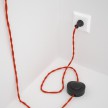 Cableado para lámpara de piso, cable TM15 Rayón Naranja 3 m. Elige tu el color de la clavija y del interruptor!