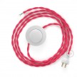 Cableado para lámpara de piso, cable TM08 Rayón Fucsia 3 m. Elige tu el color de la clavija y del interruptor!