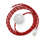 Cableado para lámpara de piso, cable TM09 Rayón Rojo 3 m. Elige tu el color de la clavija y del interruptor!