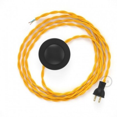 Cableado para lámpara de piso, cable TM10 Rayón Amarillo 3 m. Elige tu el color de la clavija y del interruptor!