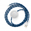 Cableado para lámpara de piso, cable TM12 Rayón Azul 3 m. Elige tu el color de la clavija y del interruptor!