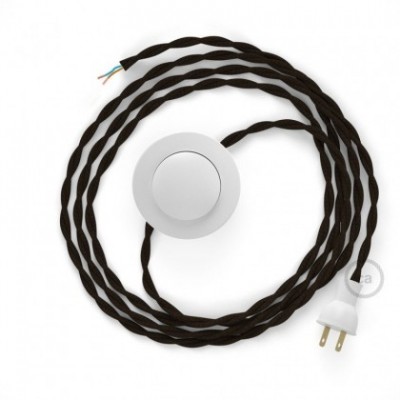 Cableado para lámpara de piso, cable TM13 Rayón Café 3 m. Elige tu el color de la clavija y del interruptor!