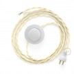 Cableado para lámpara de piso, cable TM00 Rayón Marfil 3 m. Elige tu el color de la clavija y del interruptor!
