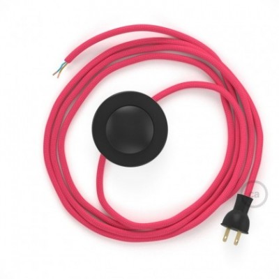 Cableado para lámpara de piso, cable RM08 Rayón Fucsia 3 m. Elige tu el color de la clavija y del interruptor!