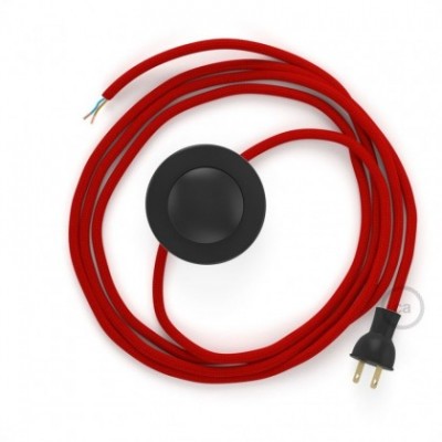 Cableado para lámpara de piso, cable RM09 Rayón Rojo 3 m. Elige tu el color de la clavija y del interruptor!