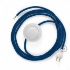 Cableado para lámpara de piso, cable RM12 Rayón Azul 3 m. Elige tu el color de la clavija y del interruptor!