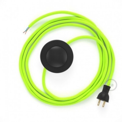 Cableado para lámpara de piso, cable RF10 Rayón Amarillo Fluorescente 3 m. Elige tu el color de la clavija y del interruptor!