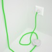 Cableado para lámpara de piso, cable RF06 Rayón Verde Fluorescente 3 m. Elige tu el color de la clavija y del interruptor!