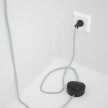 Cableado para lámpara de piso, cable RM02 Rayón Plateado 3 m. Elige tu el color de la clavija y del interruptor!