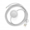 Cableado para lámpara de piso, cable RM01 Rayón Blanco 3 m. Elige tu el color de la clavija y del interruptor!