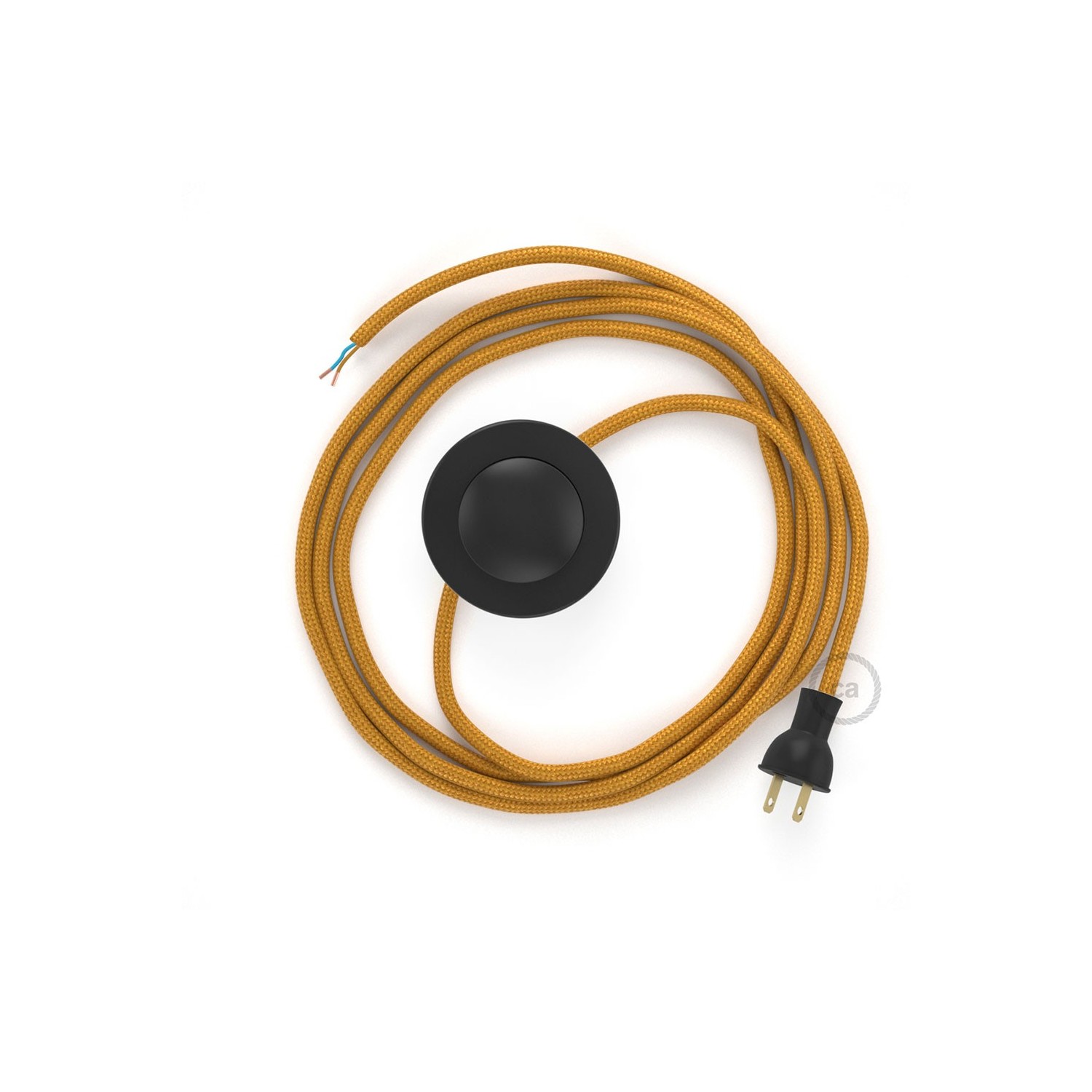 Cableado para lámpara de piso, cable RM05 Rayón Dorado 3 m. Elige tu el color de la clavija y del interruptor!