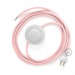 Cableado para lámpara de piso, cable RM16 Rayón Rosa Bebé 3 m. Elige tu el color de la clavija y del interruptor!
