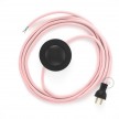 Cableado para lámpara de piso, cable RM16 Rayón Rosa Bebé 3 m. Elige tu el color de la clavija y del interruptor!