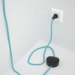 Cableado para lámpara de piso, cable RM17 Rayón Celeste Bebé 3 m. Elige tu el color de la clavija y del interruptor!