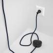 Cableado para lámpara de piso, cable RM20 Rayón Azul Marino 3 m. Elige tu el color de la clavija y del interruptor!