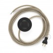 Cableado para lámpara de piso, cable RN01 Lino Natural Neutro 3 m. Elige tu el color de la clavija y del interruptor!