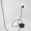 Cableado para lámpara de piso, cable RL02 Rayón Brillante Plateado 3 m. Elige tu el color de la clavija y del interruptor!