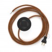Cableado para lámpara de piso, cable RL22 Rayón Brillante Cobre 3 m. Elige tu el color de la clavija y del interruptor!