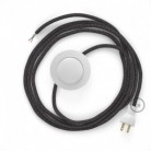 Cableado para lámpara de piso, cable RL03 Rayón Brillante Gris 3 m. Elige tu el color de la clavija y del interruptor!