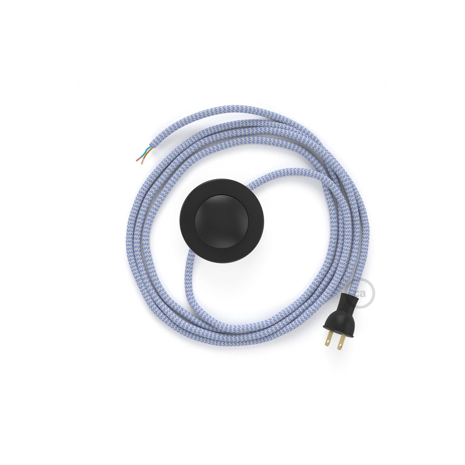 Cableado para lámpara de piso, cable RZ07 Rayón ZigZag Blanco Lila 3 m. Elige tu el color de la clavija y del interruptor!