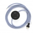 Cableado para lámpara de piso, cable RZ07 Rayón ZigZag Blanco Lila 3 m. Elige tu el color de la clavija y del interruptor!