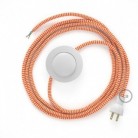 Cableado para lámpara de piso, cable RZ15 Rayón ZigZag Naranja 3 m. Elige tu el color de la clavija y del interruptor!