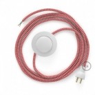 Cableado para lámpara de piso, cable RZ09 Rayón ZigZag Blanco Rojo 3 m. Elige tu el color de la clavija y del interruptor!
