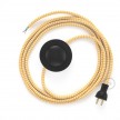 Cableado para lámpara de piso, cable RZ10 Rayón ZigZag Amarillo 3 m. Elige tu el color de la clavija y del interruptor!