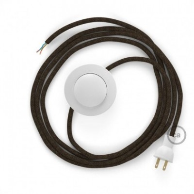 Cableado para lámpara de piso, cable RN04 Lino Natural Café 3 m. Elige tu el color de la clavija y del interruptor!
