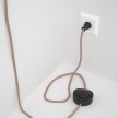 Cableado para lámpara de piso, cable RD71 ZigZag Rosa Viejo 3 m. Elige tu el color de la clavija y del interruptor!