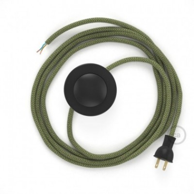 Cableado para lámpara de piso, cable RD72 ZigZag Verde Tomillo 3 m. Elige tu el color de la clavija y del interruptor!
