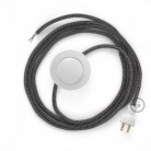 Cableado para lámpara de piso, cable RS81 Algodón y Lino Natural Negro 3 m. Elige tu el color de la clavija y del interruptor!