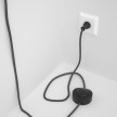 Cableado para lámpara de piso, cable RS81 Algodón y Lino Natural Negro 3 m. Elige tu el color de la clavija y del interruptor!