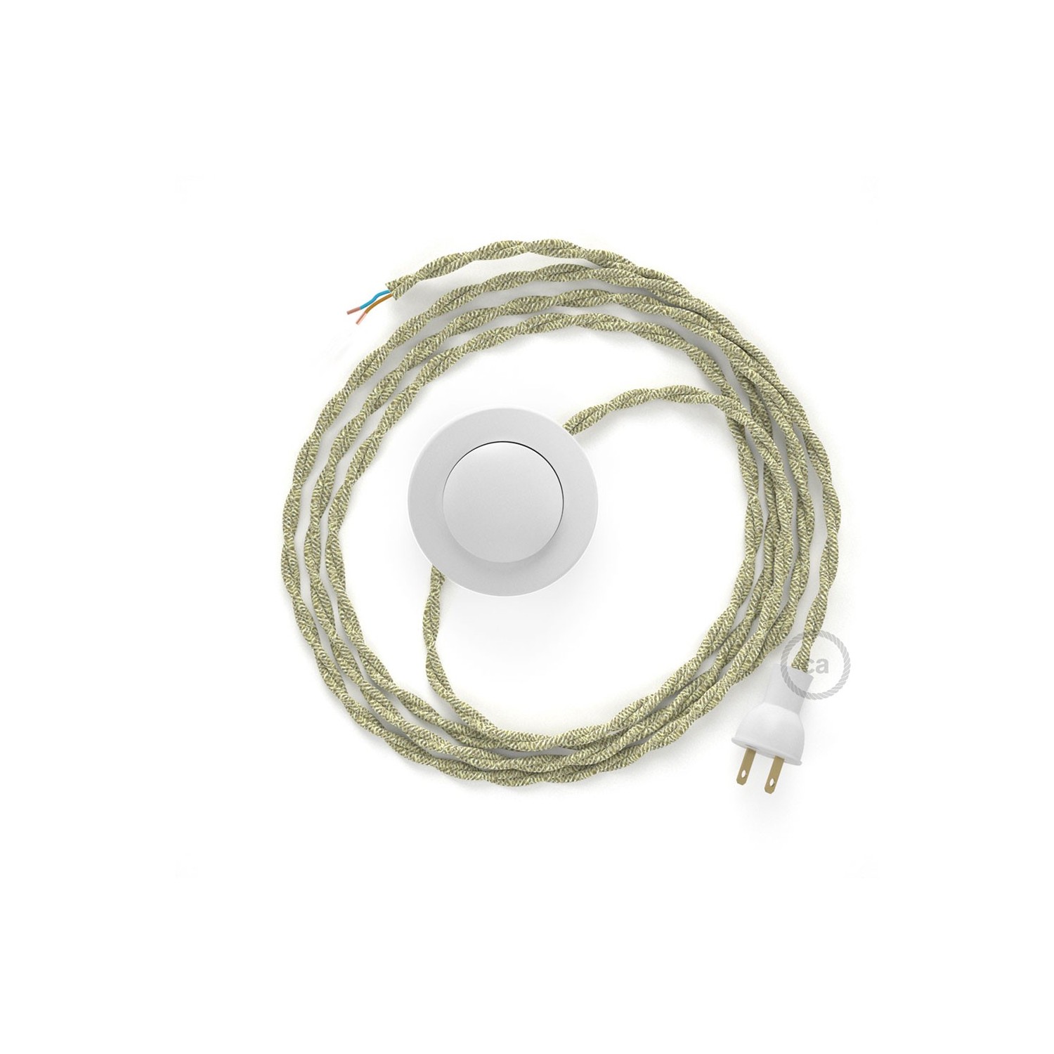 Cableado para lámpara de piso, cable TN01 Lino Natural Neutro 3 m. Elige tu el color de la clavija y del interruptor!