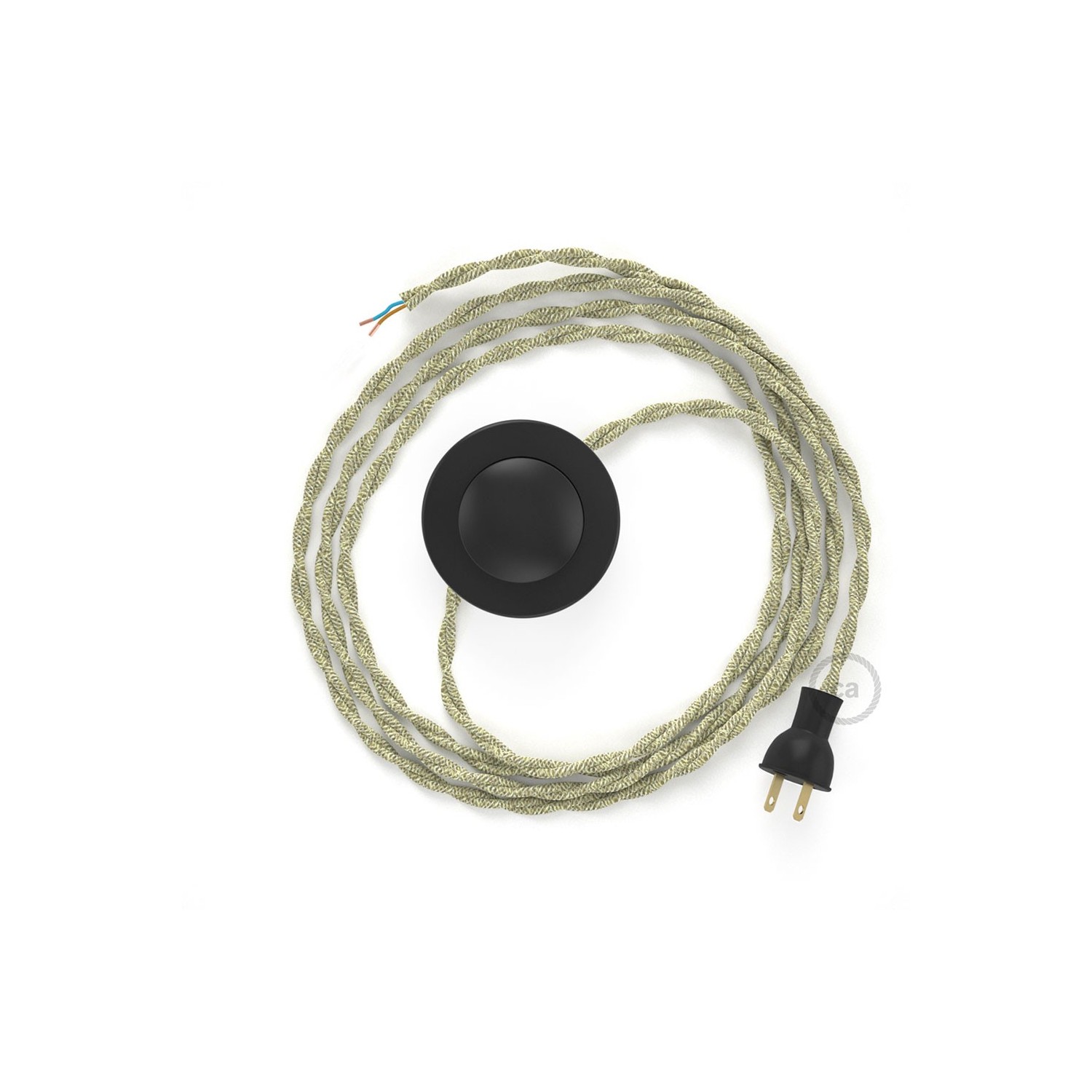Cableado para lámpara de piso, cable TN01 Lino Natural Neutro 3 m. Elige tu el color de la clavija y del interruptor!