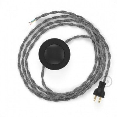 Cableado para lámpara de piso, cable TN02 Lino Natural Gris 3 m. Elige tu el color de la clavija y del interruptor!