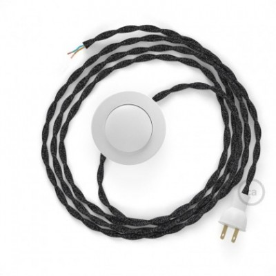 Cableado para lámpara de piso, cable TN03 Lino Natural Antracita 3 m. Elige tu el color de la clavija y del interruptor!