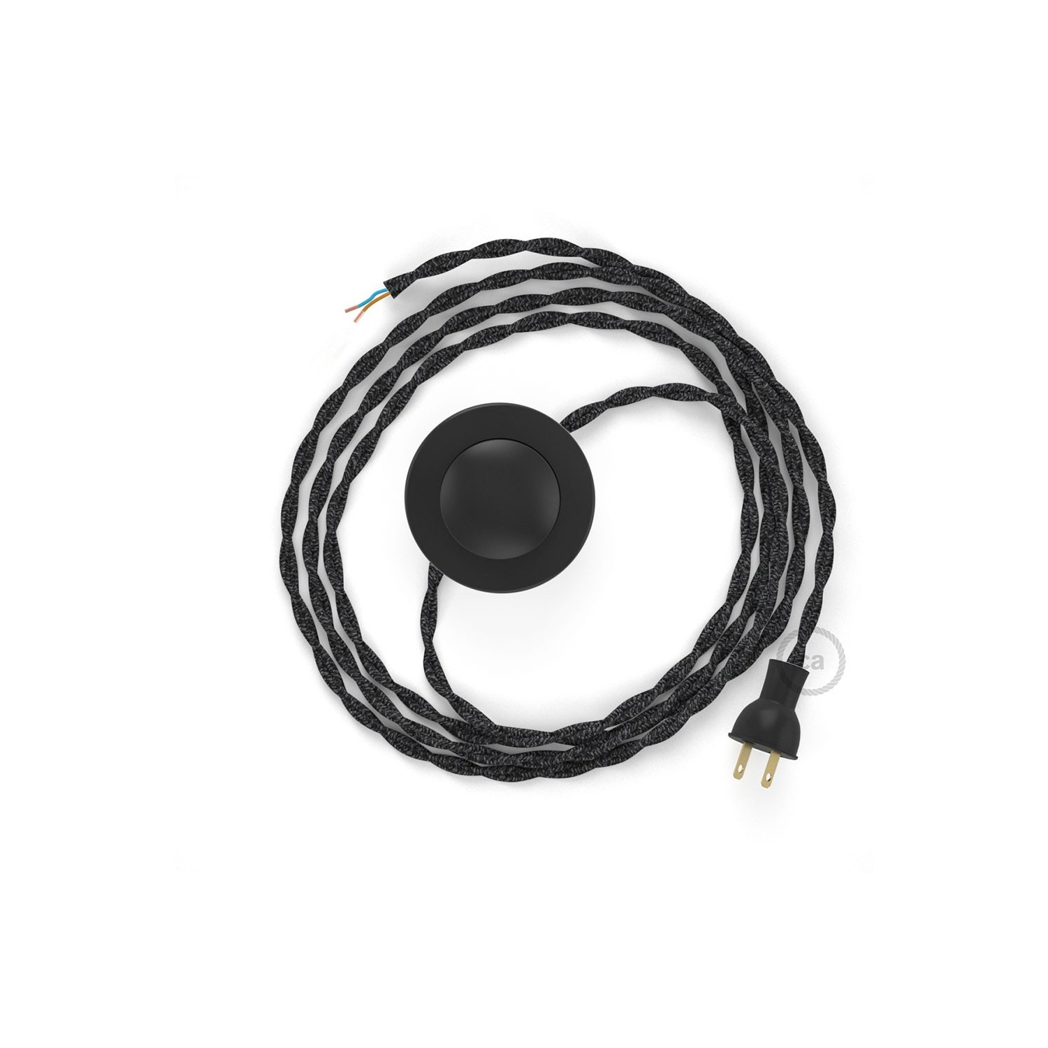 Cableado para lámpara de piso, cable TN03 Lino Natural Antracita 3 m. Elige tu el color de la clavija y del interruptor!