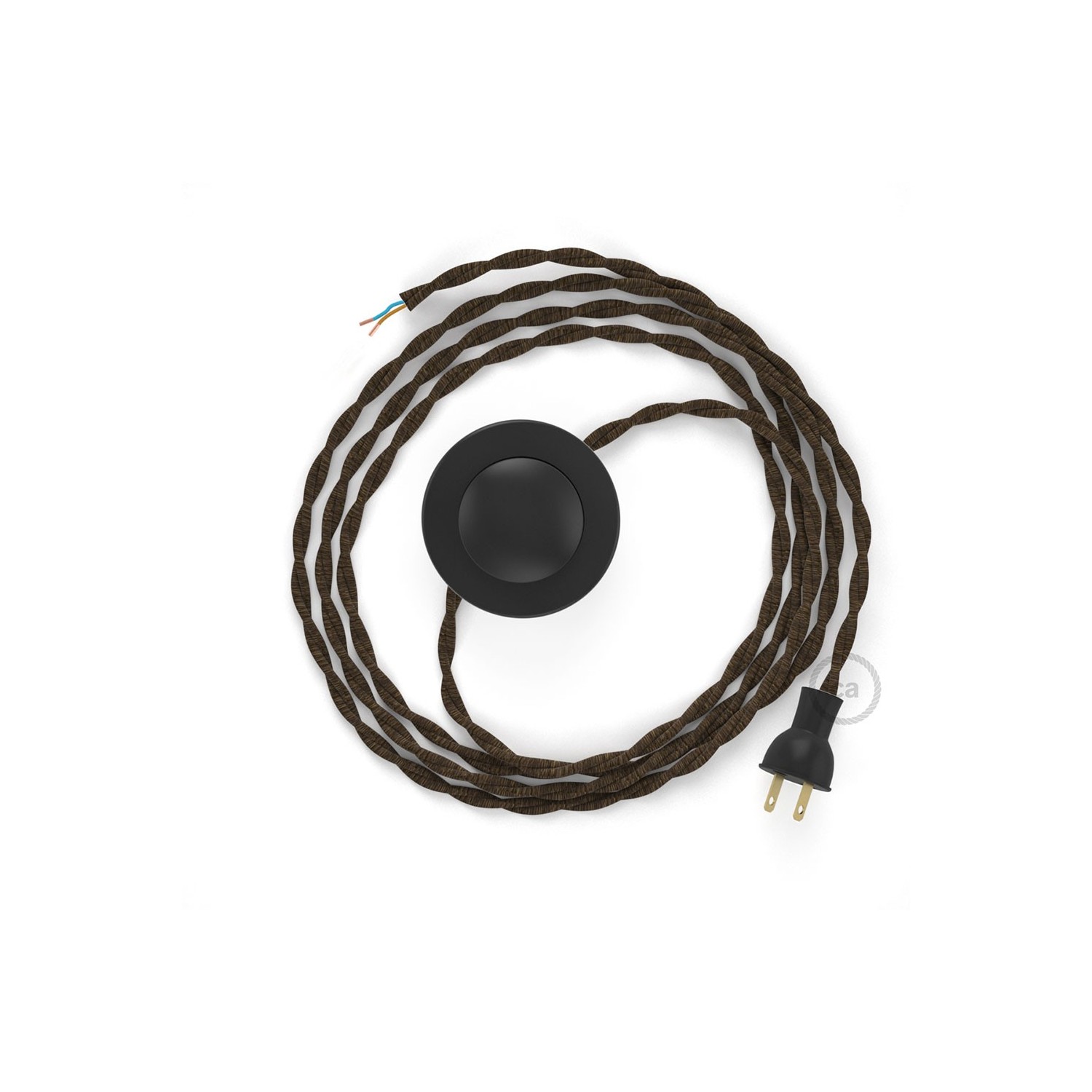 Cableado para lámpara de piso, cable TN04 Lino Natural Café 3 m. Elige tu el color de la clavija y del interruptor!