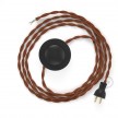 Cableado para lámpara de piso, cable TC23 Algodón Ciervo 3 m. Elige tu el color de la clavija y del interruptor!