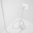 Cableado para lámpara de piso, cable RC01 Algodón Blanco 3 m. Elige tu el color de la clavija y del interruptor!