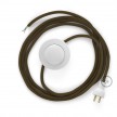 Cableado para lámpara de piso, cable RC13 Algodón Café 3 m. Elige tu el color de la clavija y del interruptor!