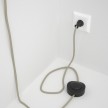 Cableado para lámpara de piso, cable RC43 Algodón Gris Pardo 3 m. Elige tu el color de la clavija y del interruptor!