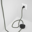 Cableado para lámpara de piso, cable RC63 Algodón Verde Gris 3 m. Elige tu el color de la clavija y del interruptor!